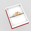 14K Double Hearts Gold and American Diamond Ring 