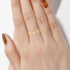 14K X Shape Gold Ring with American Diamond