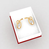 14K Knot Style American Diamond & Gold Earrings