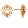 14K Elegent Floral Gold American Diamond Earrings