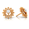 14K Elegent Floral Gold American Diamond Earrings