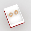 14K Elegent Floral Gold American Diamond Earrings