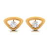 14K American Diamond & Gold Triangle Earrings