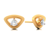 14K American Diamond & Gold Triangle Earrings