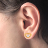 14K American Diamond & Gold Triangle Earrings