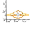 14K Floral Design Gold Ring with American Diamond