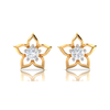 14K Floral Style American Diamonds and Gold Earrings