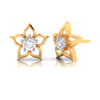 14K Floral Style American Diamonds and Gold Earrings