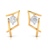 14K Delightful Gold Earrings with American Diamonds