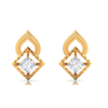 14K American Diamond Shape Gold Earrings with Sparkling American Diamonds