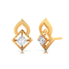 14K American Diamond Shape Gold Earrings with Sparkling American Diamonds