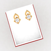 14K American Diamond Shape Gold Earrings with Sparkling American Diamonds