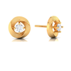 14k Flower Shape American Diamond Gold Earrings