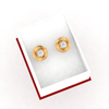 14k Flower Shape American Diamond Gold Earrings