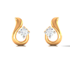 14k American Diamond Gold Earrings with Unique Design