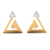 14K Elegent Shaped American Diamond Gold Earrings