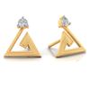 14K Elegent Shaped American Diamond Gold Earrings