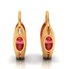 14K circular gold earrings with red stone 