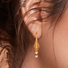 14K beautiful gold earrings with detailed craftsmanship