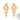 14K very unique gold earrings with a sperical bead in between