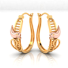 14K beautiful gold earrings with intricate bird design 