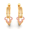 14K beautiful gold earrings with a touch of rose gold