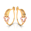 14K beautiful gold earrings with a touch of rose gold