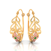 14K dainty earrings with unique design and rose gold floral motif