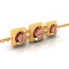 14KT (585) Yellow Gold Square Charm Bracelet (Free Size - Adjustable)