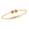 14KT (585) Yellow Gold Bracelet With Clasp And Triangular Charms (Free Size - Adjustable)