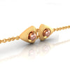 14KT (585) Yellow Gold Bracelet With Clasp And Triangular Charms (Free Size - Adjustable)