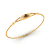 14KT (585) Yellow Gold Oval Bracelet With Star-shaped Design (Free Size - Adjustable)