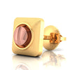 14KT (585) Yellow Gold Geometric Design Statement Stud Earrings For Men