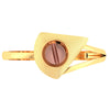 14KT (585) Yellow Gold Angular Frame Ring With Circular Element For Women & Girls (Size 12)