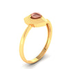 14KT (585) Yellow Gold Angular Frame Ring With Circular Element For Women & Girls (Size 12)