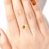 14KT (585) Yellow Gold Angular Frame Ring With Circular Element For Women & Girls (Size 12)