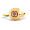 14KT (585) Yellow Gold Asymmetrical Modern Design Ring For Women & Girls (Size 12)