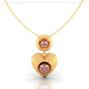 14KT (585) Yellow Gold With Heart and Circle Design Pendant (Without Chain)