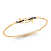 14K (585) Gold Bracelet With Lovebirds Design And Black Meena