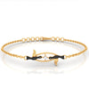 14K (585) Gold Bracelet With Lovebirds Design And Black Meena