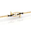 14K (585) Gold Bracelet With Lovebirds Design And Black Meena