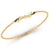 14K (585) Gold Bracelet Knot Design With Black Meena And Stone Centerpiece