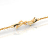 14K (585) Gold Bracelet Knot Design With Black Meena And Stone Centerpiece