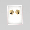 14k (585) Gold Earrings Pentagon Design With Black Meena And Embedded Stone