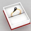 14K Gold Ring Droplet Design With Black Meena And An Embedded Stone (Size 12)