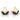 14k (585) Gold Earrings Boat Studs With Black Meena And Embedded Stones
