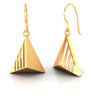 14K exclusive gold earrings in a conical shape