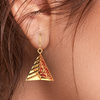 14K exquisite gold earrings in a reddish conical shape