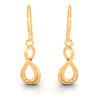 14K dainty gold earrings with an infinite shape