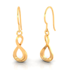 14K dainty gold earrings with an infinite shape